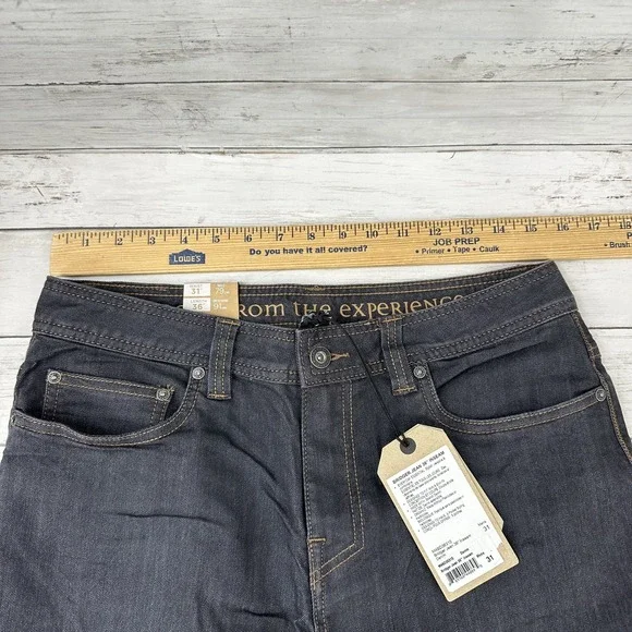 prAna Stretch Denim Pants Mens 31x36 Bridger Jeans Organic‎ Cotton Blue NWT